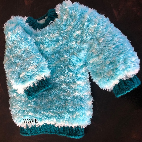 Hand knit sherpa pullover-super cute & dreamy soft - Picture 6 of 10